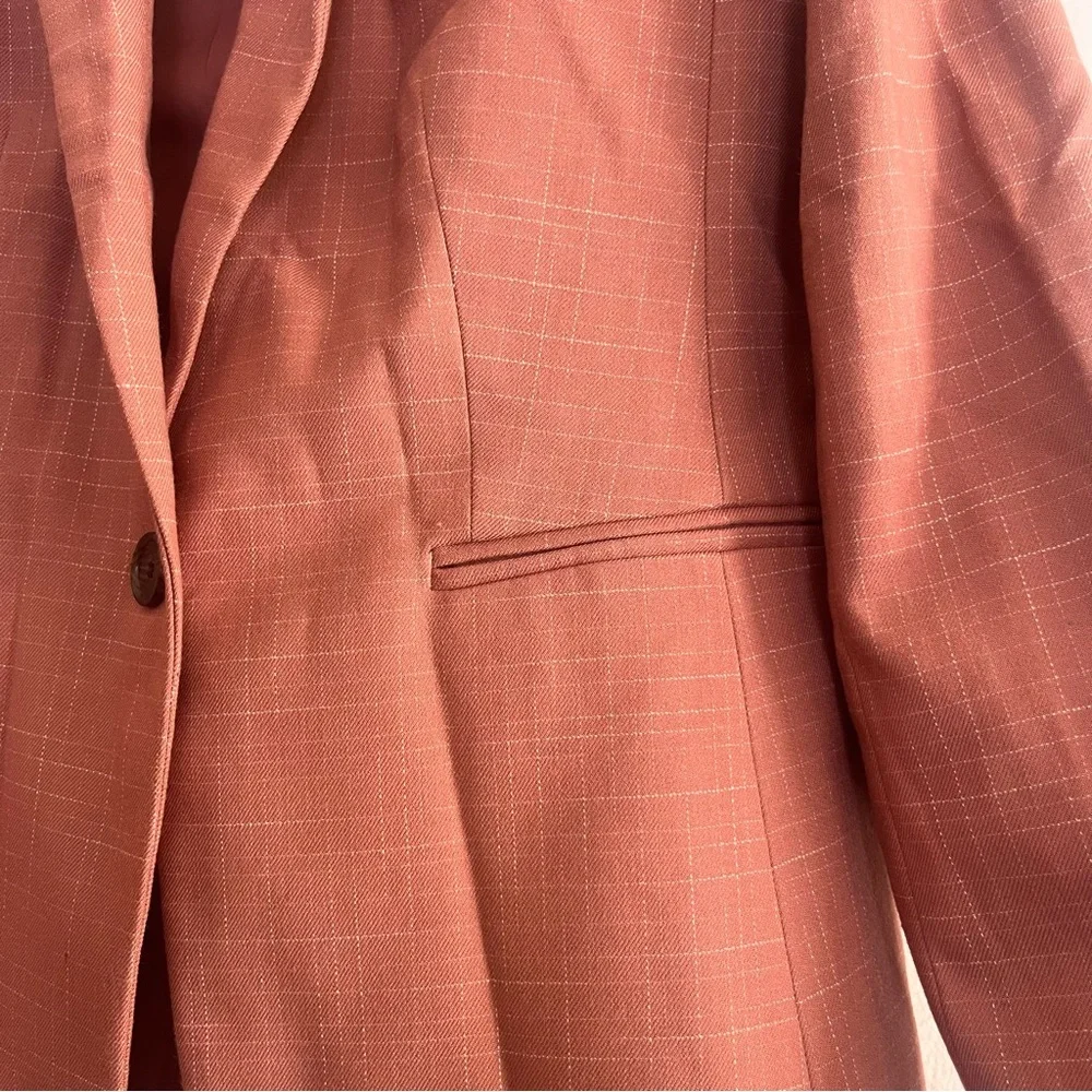 [NEW!] ANN TAYLOR Long One Button Bi-Stretch Suiting Blazer in Rose Pink: 2P - Picture 6 of 9